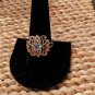 Golden 925 Silver K's Ring With Cz Center And Sides, Size 10
