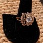 Golden 925 Silver K's Ring With Cz Center And Sides, Size 10