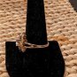Golden 925 Silver K's Ring With Cz Center And Sides, Size 10