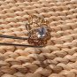 Golden 925 Silver K's Ring With Cz Center And Sides, Size 10