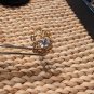 Golden 925 Silver K's Ring With Cz Center And Sides, Size 10
