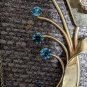 Vintage 50s colorful copper rhinestone flower brooch pin