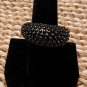 Black Spinal Dome Cocktail Ring Size 8