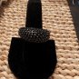 Black Spinal Dome Cocktail Ring Size 8