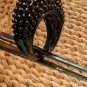 Black Spinal Dome Cocktail Ring Size 8