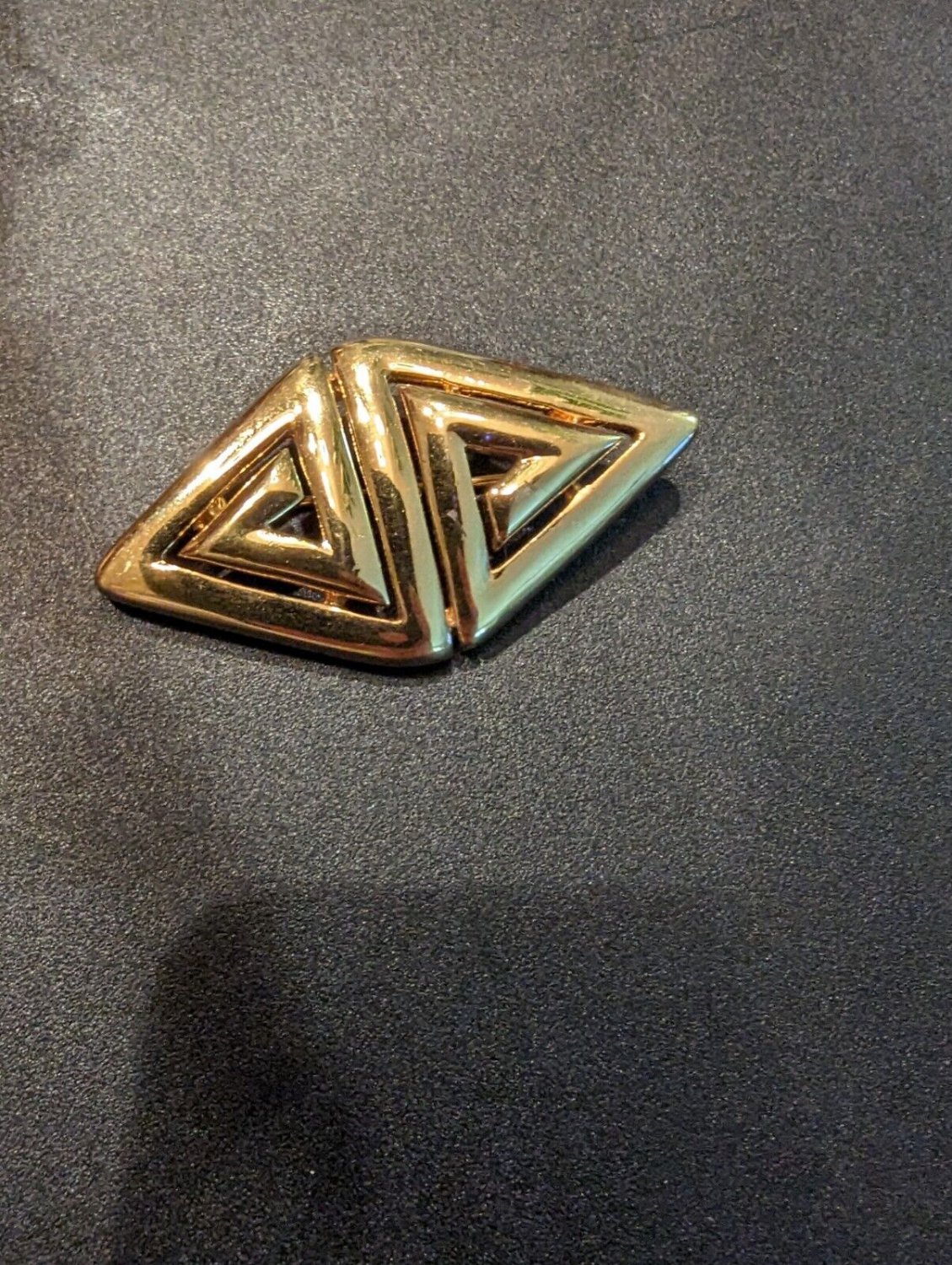 Nicely Designed Diamond Shaped Gold Tone MONET Pin Brooch