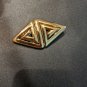 Nicely Designed Diamond Shaped Gold Tone MONET Pin Brooch