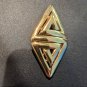 Nicely Designed Diamond Shaped Gold Tone MONET Pin Brooch