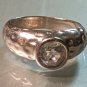 Milor Italy 925 Sterling Silver Ring W Rose Cut Clear Crystal Center Stone 7.5