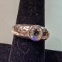Milor Italy 925 Sterling Silver Ring W Rose Cut Clear Crystal Center Stone 7.5