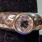 Milor Italy 925 Sterling Silver Ring W Rose Cut Clear Crystal Center Stone 7.5
