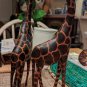 A Pair Of African Safari Wooden Giraffes 12" Tall  3 Wide Each