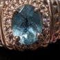 sterling silver blue topaz and diamonds ring size 6.5 women