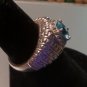sterling silver blue topaz and diamonds ring size 6.5 women