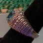 sterling silver blue topaz and diamonds ring size 6.5 women
