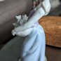 Vintage Glazed Porcelain Lady Holding Apron full of Kittens Cat Pawing at Dress