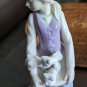 Vintage Glazed Porcelain Lady Holding Apron full of Kittens Cat Pawing at Dress