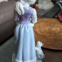 Vintage Glazed Porcelain Lady Holding Apron full of Kittens Cat Pawing at Dress