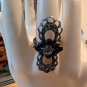 Vintage 80s Unique Custom Gently Large Ring size 8 Adjustable free shipping.