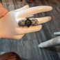 Vintage 80s Unique Custom Gently Large Ring size 8 Adjustable free shipping.