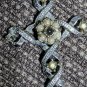 Vintage Stanhope Cross Gold Tone Rhinestone Lord's Prayer Necklace