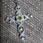 Vintage Stanhope Cross Gold Tone Rhinestone Lord's Prayer Necklace