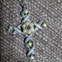 Vintage Stanhope Cross Gold Tone Rhinestone Lord's Prayer Necklace