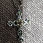 Vintage Stanhope Cross Gold Tone Rhinestone Lord's Prayer Necklace