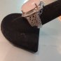 Large Wide Stainless Steel Cocktail Ring With Beautiful Moonstone size 8