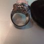 Large Wide Stainless Steel Cocktail Ring With Beautiful Moonstone size 8