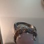 Large Wide Stainless Steel Cocktail Ring With Beautiful Moonstone size 8