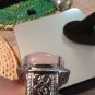 Large Wide Stainless Steel Cocktail Ring With Beautiful Moonstone size 8
