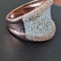 Beautiful 925 Sterling Silver CN FZN Cz Pave Two Tone Ring size 8