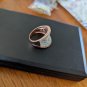 Beautiful 925 Sterling Silver CN FZN Cz Pave Two Tone Ring size 8