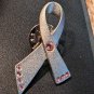 Breast Cancer Ribbon Pink Gemstones Avon Vintage Lapel Pin, proceeds to charity