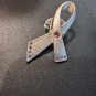 Breast Cancer Ribbon Pink Gemstones Avon Vintage Lapel Pin, proceeds to charity