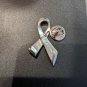 Breast Cancer Ribbon Pink Gemstones Avon Vintage Lapel Pin, proceeds to charity