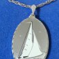 Blackinton Mass USA Sailboat Large Pewter Pendant And Chain New In Box