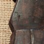 Vintage hand carved African Ashanti wooden figure puka shell leather hang strap