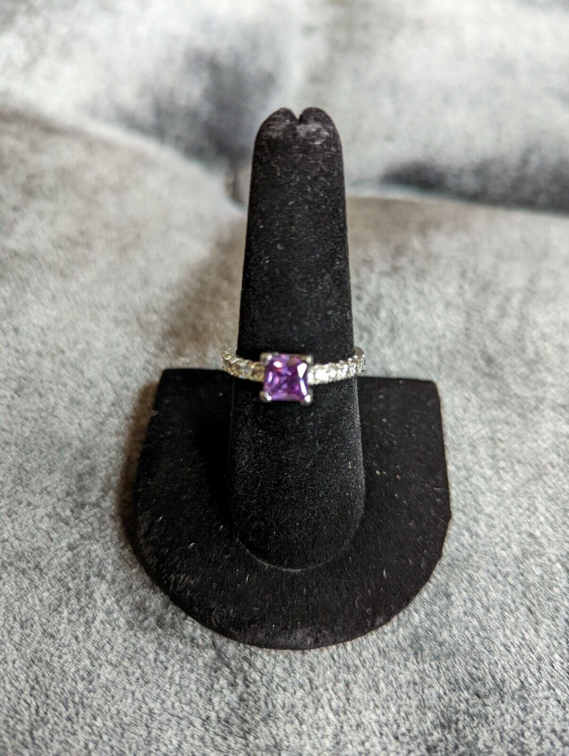 Purple Amethyst 925 Silver Ring Size 8