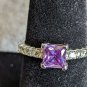 Purple Amethyst 925 Silver Ring Size 8