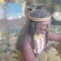 Native American Shaman Figurine In Glass Dome