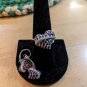 BBJ Hearts 925 White And Red CZ 925 Sterling Silver Ring size 9 And Earrings Set