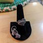BBJ Hearts 925 White And Red CZ 925 Sterling Silver Ring size 9 And Earrings Set