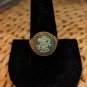 Beautiful Vintage 14k Yellow Gold Jasperware Wedgwood Green Ring Size 9