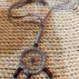 Leather Straps And Beads Genuine Medicine Wheel Dream Catcher Necklace