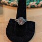 Pink Oval Stone With Round CZ Ring In Sterling Silver Sizs 8.75