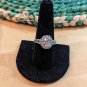 Pink Oval Stone With Round CZ Ring In Sterling Silver Sizs 8.75
