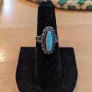 Vintage Sterling Silver And Turquoise Ring Size 6