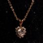 Lind 14k GE Simulated Stone Heart Pendant Necklace